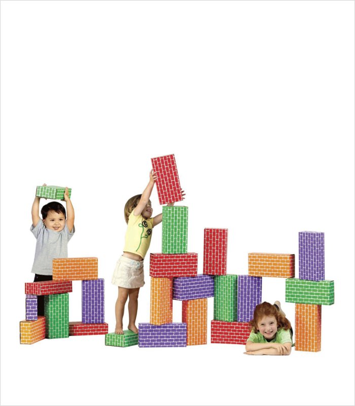 Melissa /& Doug 24 Basic Cardboard Set Brick Blocks Toy New