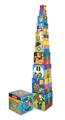 Melissa & Doug Deluxe Alphabet Nesting and Stacking Blocks 