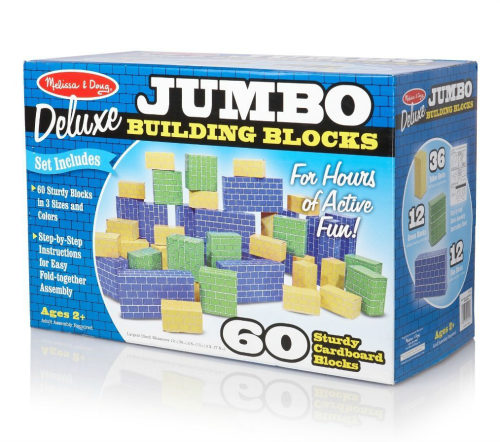 Melissa & Doug Deluxe Jumbo Building Blocks 60 Cardboard Blocks