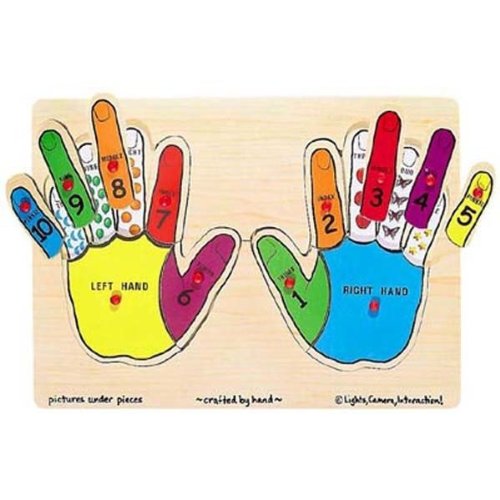 Wooden Hands Counting Peg Puzzle, 12Piece Kids Love This Stuff!
