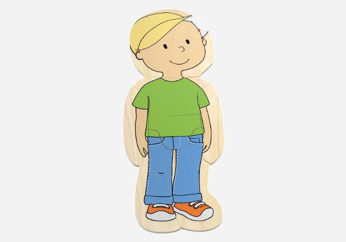 Wooden puzzles for kids - Beleduc Your Body - Boy 5-Layer Wooden Puzzle