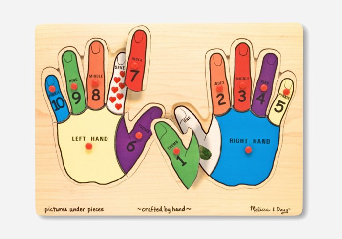 Wooden puzzles for kids - Melissa & Doug Counting Hands Peg Puzzle