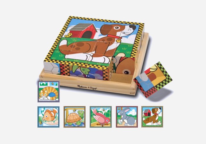 Wooden puzzles for kids - Melissa & Doug Pets Cube Puzzle