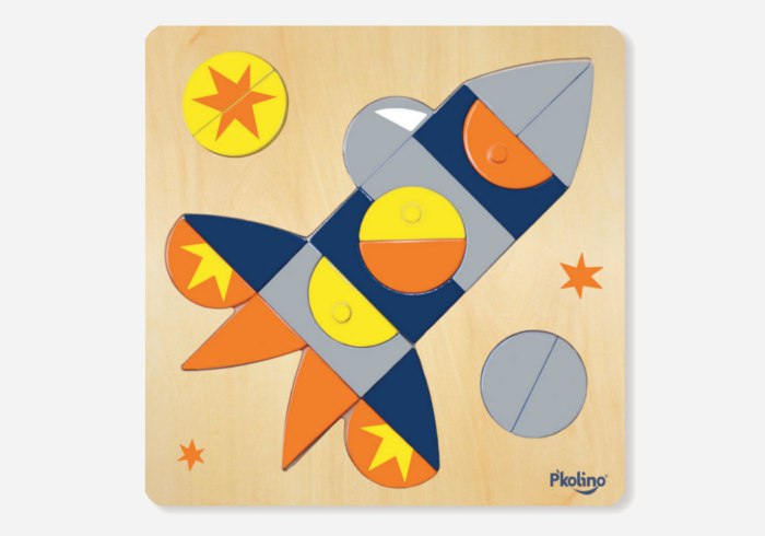 Wooden puzzles for kids - P'kolino Multi-Solution Shape Puzzle FP