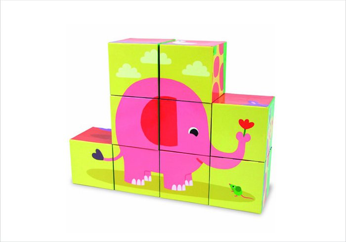 Cardboard blocks for toddlers and preschoolers - Vilac nine cardboard animal blocks