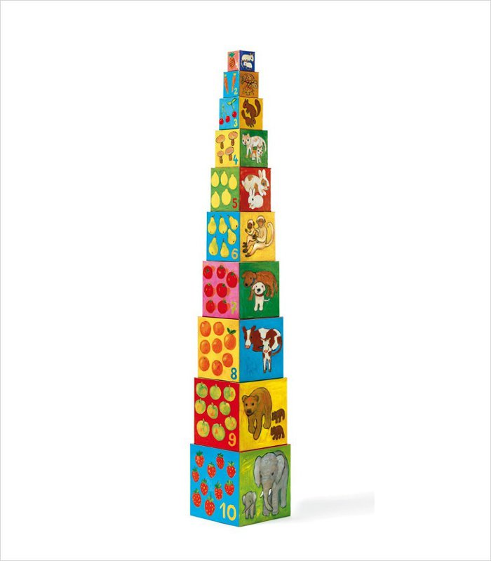 Cardboard building blocks for kids - Djeco My Friends Nesting Blocks