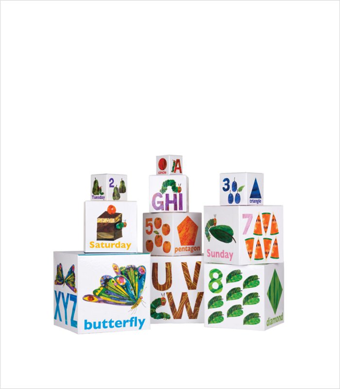 Cardboard building blocks for toddlers - The Very Hungry Catepillar