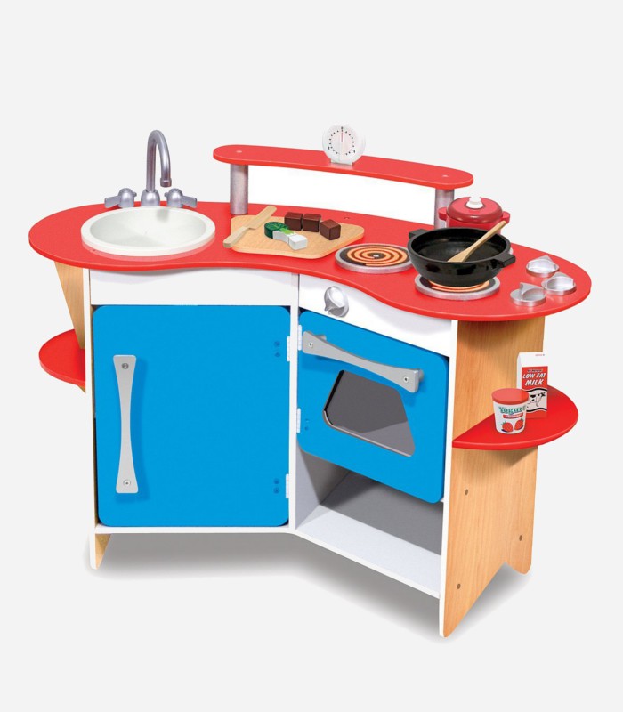 wooden play kitchens - Melissa and Doug cooks corner kitchen