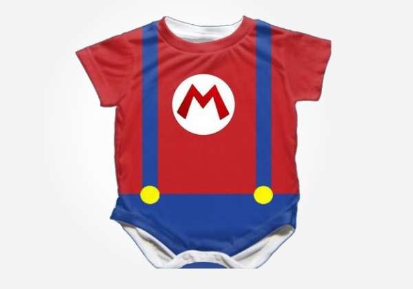 Geek baby clothes - Mario Brothers baby onesie