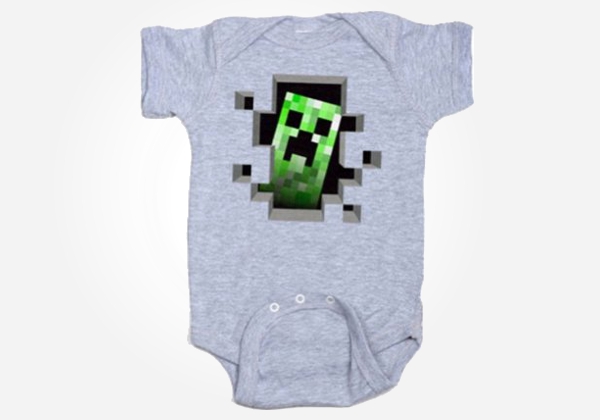 Geek baby clothes - Minecraft creeper romper