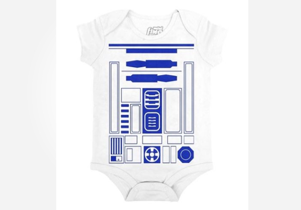 Geek baby clothes - cute R2D2 baby onesie