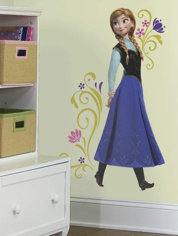 Decor for Disney Frozen themed bedrooms - this Anna wall decal is sure to brighten up any room.