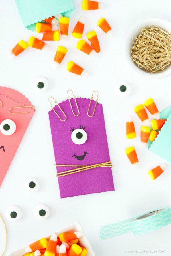 DIY monster Halloween goody bags for kids. Why settle for anything less fun?