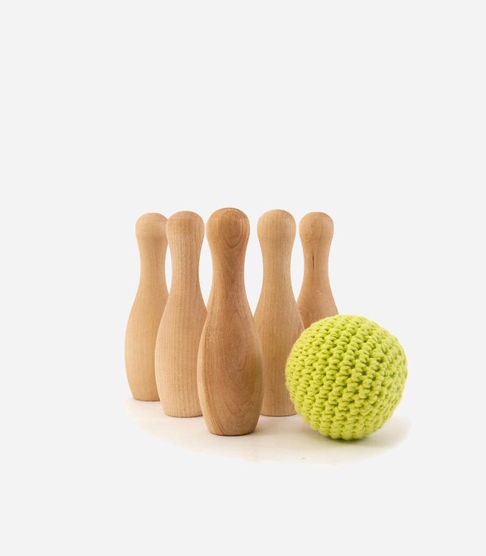 Bowling game - eco friendly hand made wooden toy for kids | Featured on KidsLoveThisStuff.com