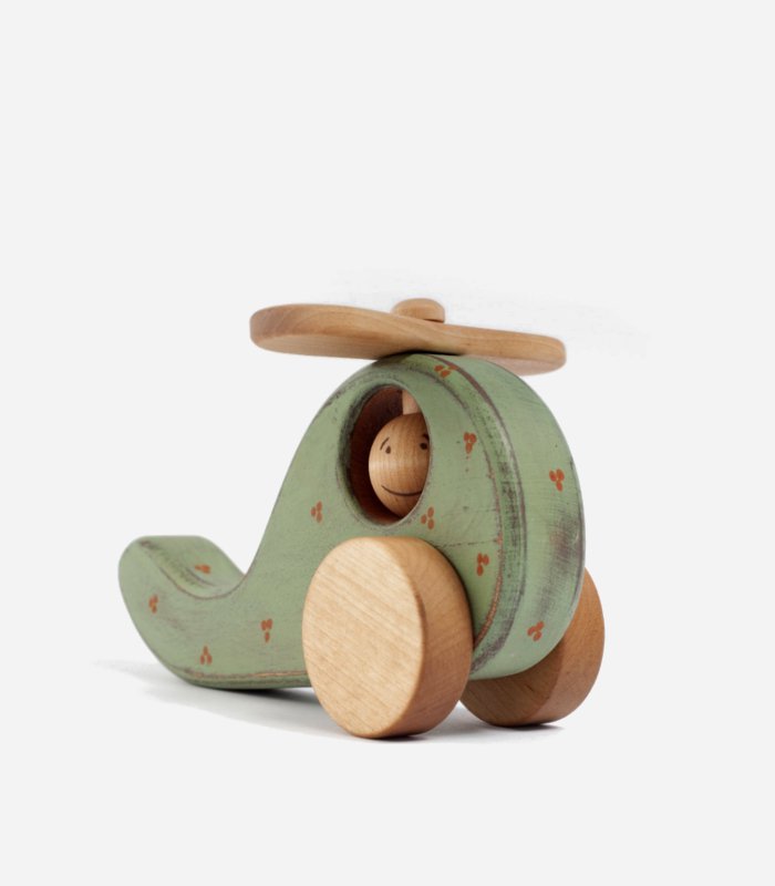 Mint green helicopter - eco-friendly handmade wooden #toy for kids | KidsLoveThisStuff.com