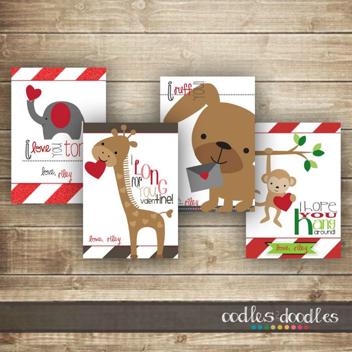 Cutesy printable Valentine's cards for kids to make and send to their friends.