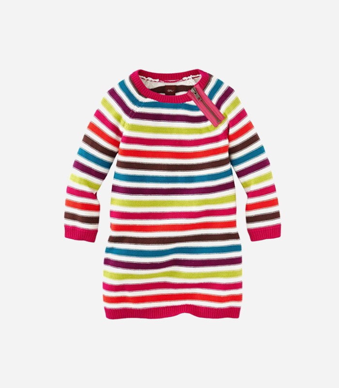 Sweater dress for girls - Fallen in love with this dress, right from the shoulder zipper to the insanely bright stripes. Come check out the other sweater dresses...