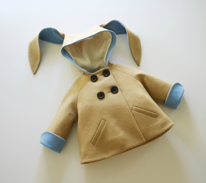 This would make a darling spring coat for a bunny loving toddler or preschooler.