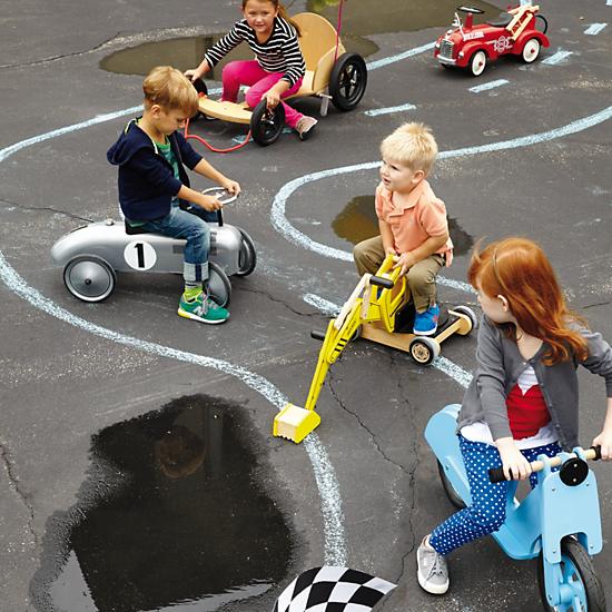 A ride on excavator toy that's bright, well designed with movable parts. Kids will dig this.