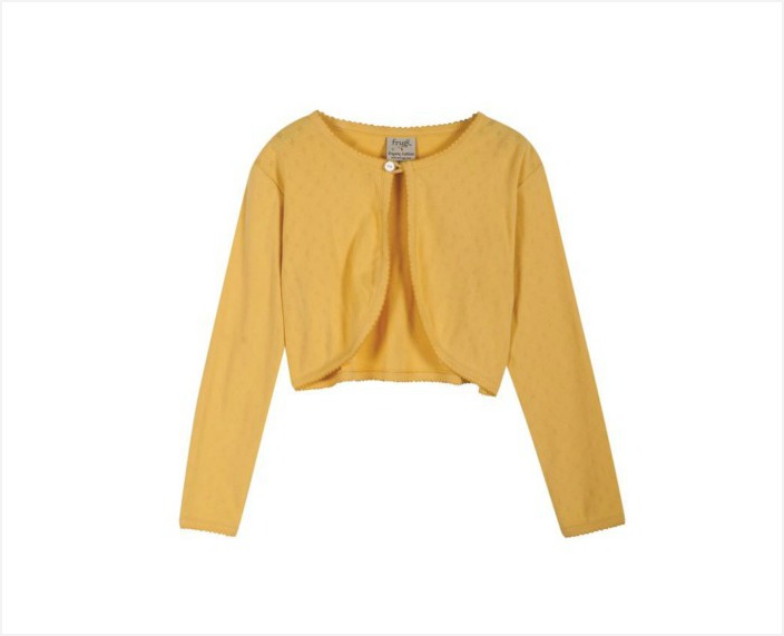 A bright yellow girls cardie to add a little sunshine to the day. Swing by to check out the other SS15 springtime garms for girls | kidslovethisstuff.com