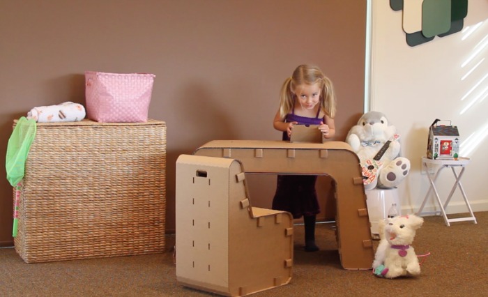 Fun, functional and environmentally friendly cardboard furniture for kids to sketch, scribble or paint on | kidslovethisstuff.com