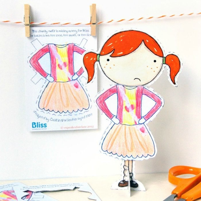paper doll cutouts - bliss charity outfit | Kids Love This Stuff!