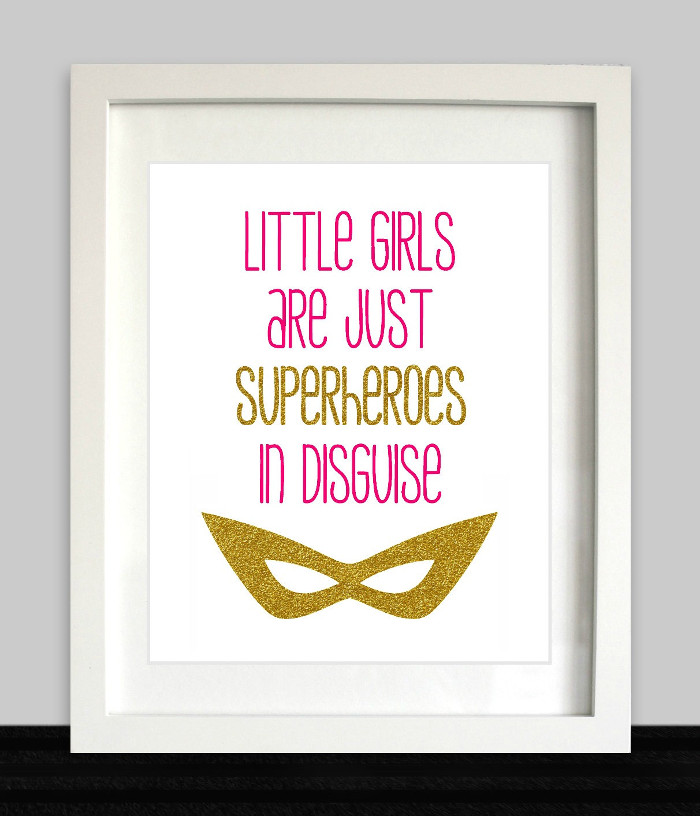 Little girls are really superheros - this cool wall print says so | kidslovethisstuff.com