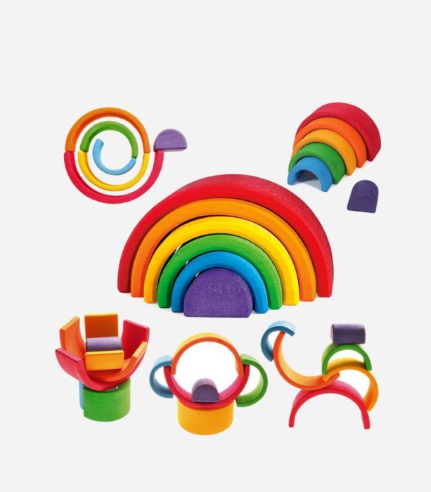 best wooden toys for 1 year old grimms rainbow stacker Kids Love