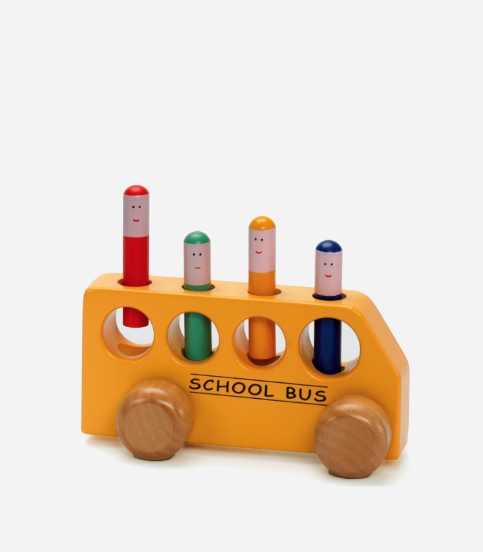 best wooden toys for 1 year old - pop up school bus | Kids Love This Stuff!