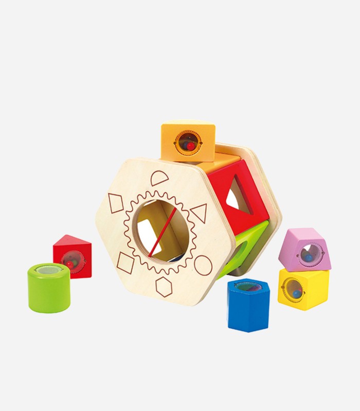 Best wooden toys for 1 year olds: An interesting twist on the classic wooden shape sorter. 