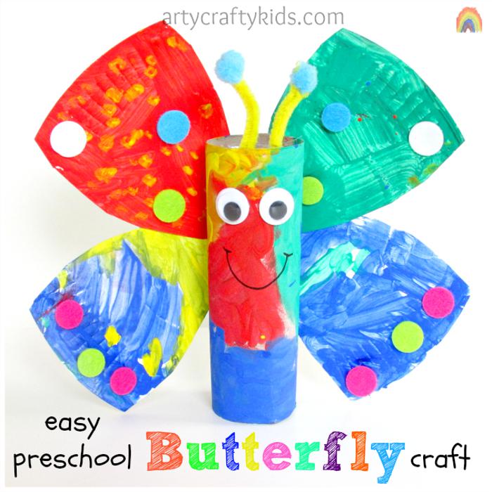 Insect and Bug Craft Ideas: The bright butterfly craft is just the thing to let the creativity of a preschooler run wild. Find other cute craft ideas here...