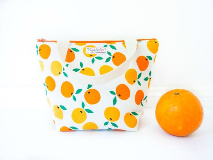 Handmade organic cotton childrens lunch bags by Piggledee 