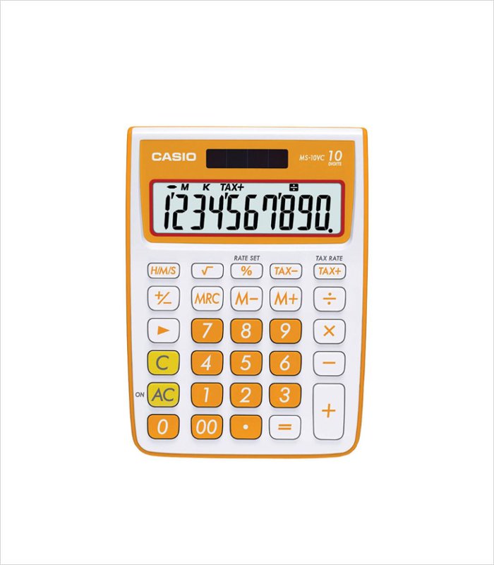 Casio calculator in bright orange | A Cool Back to School Accessory for Kids