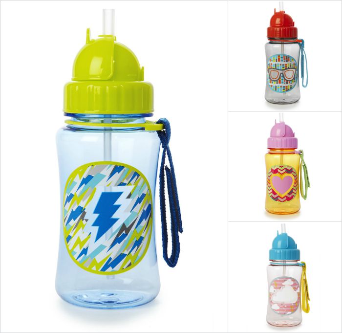 Skip Hop Forget Me Not water bottles: You'll be thankful for the handy strap that the kiddos can attach to their school bags