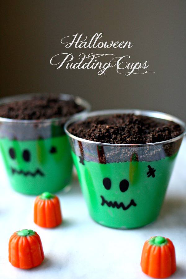 Eerie halloween desserts for kids - halloween pudding cups