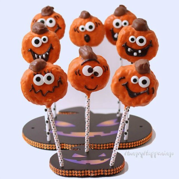 Creepy halloween desserts for kids - pumpkin pops