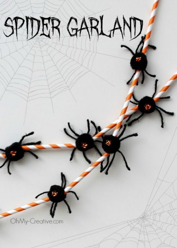 spider Halloween crafts - spider garland