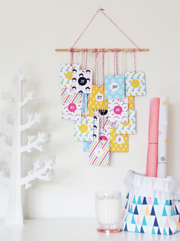 How many sleeps left until Christmas? 11 stylish DIY advent calendars to help you start the countdown the Christmas. Colorful advent calendar via A Subtle Revelry.