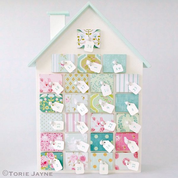 How many sleeps left until Christmas? 11 stylish DIY advent calendars to help you start the countdown the Christmas. Winter wonderland advent house via Torie Jayne.