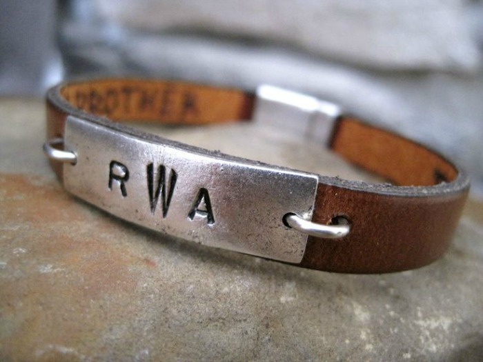 Gifts for 8 year olds - A personalized leather bracelet with a hidden message on the inside