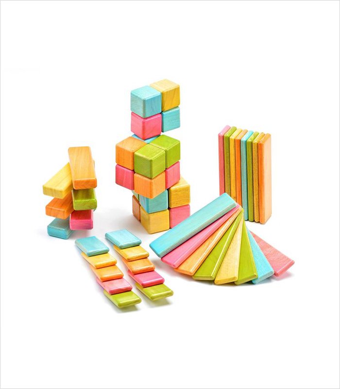 The kiddos will have fun sticking together and pulling apart these magnetic Tegu building blocks | Gifts for 2 year olds 