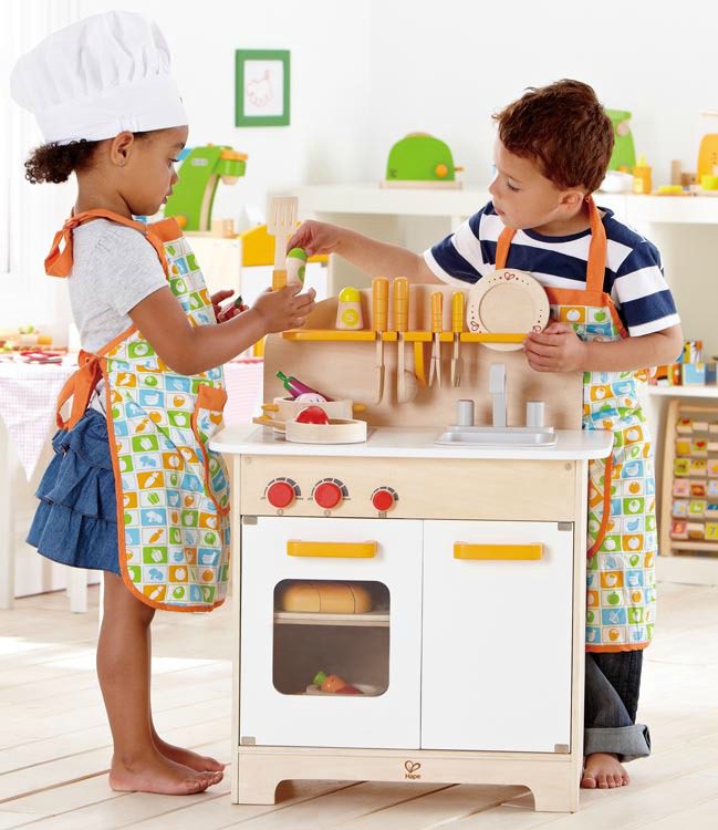 Hape wooden gourmet play kitchen for kids who think it's cool to play the little chef | Gifts for 3 year olds