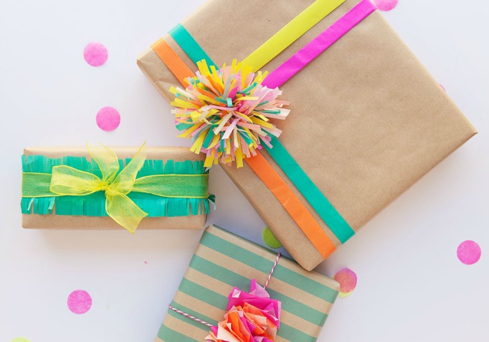 Make your own gift wrap - tissue paper wrap