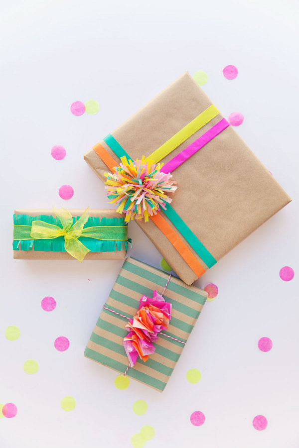 Make your own gift wrap - tissue paper gift wrap