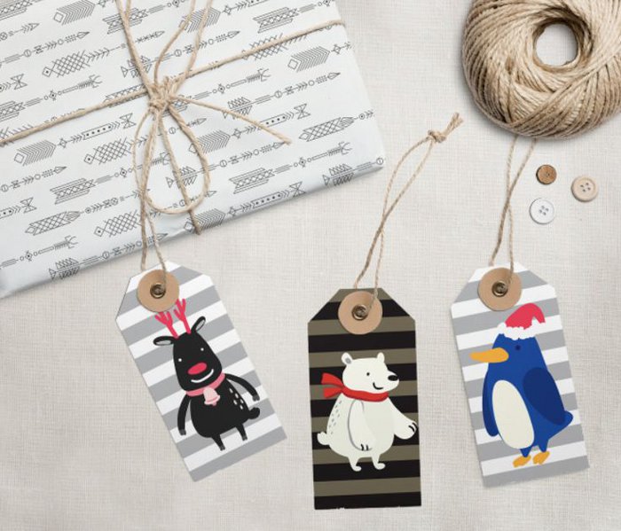 Printable holiday gift tags - funny animal gift tags