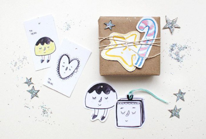 Printable holiday gift tags - gift tags and garlands