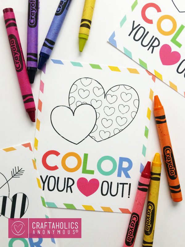 Valentine craft ideas for kids - valentines coloring printable