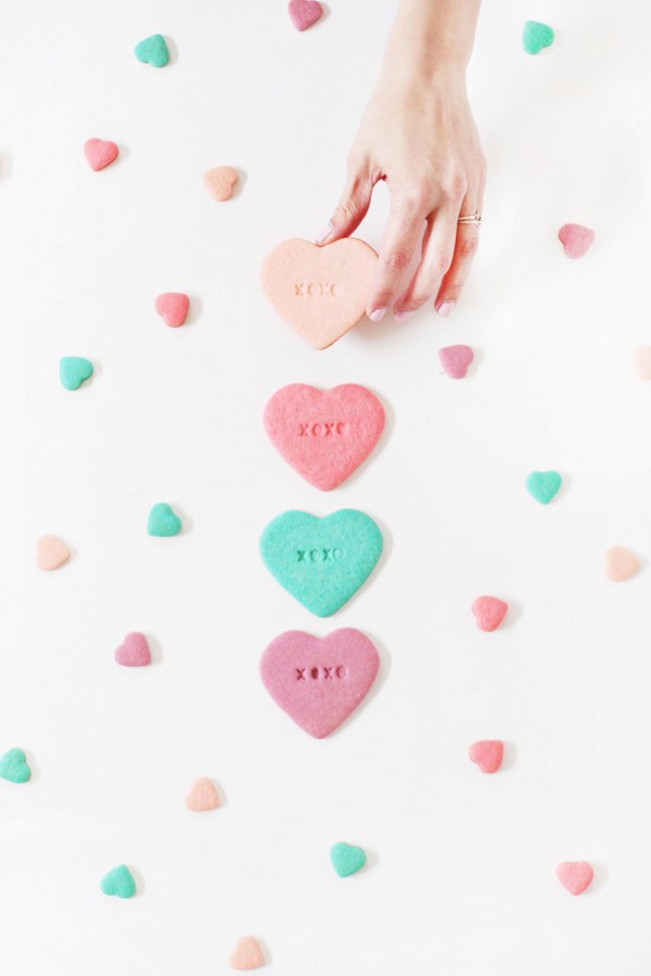 Valentine treats for kids - diy conversation heart sugar cookies