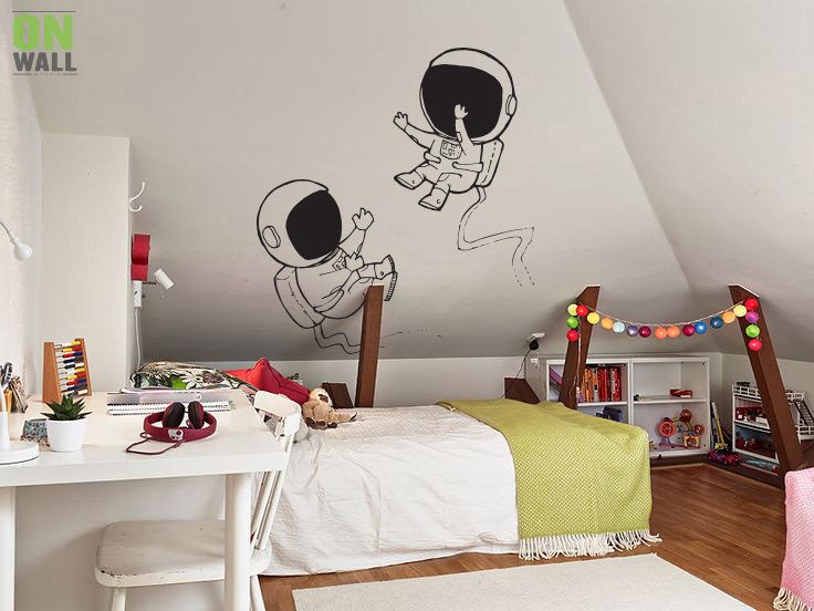 Space themed wall decals - Astronauts wall decal