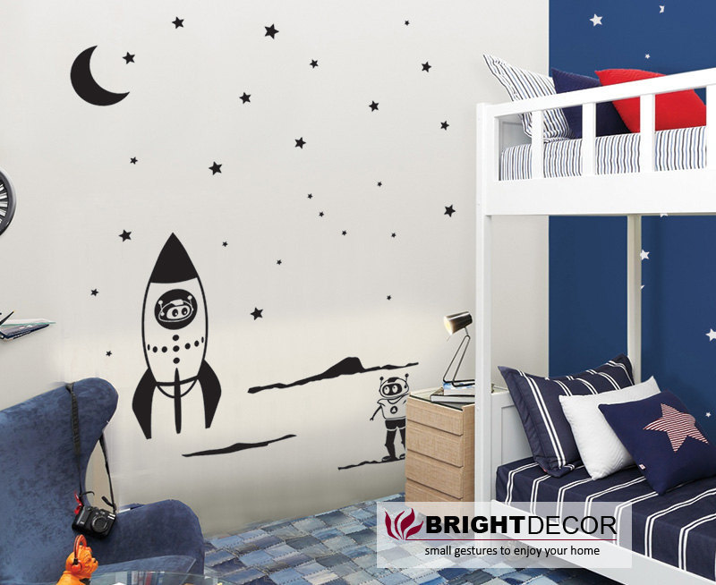 Space themed wall decals - Moon explorer wall decal